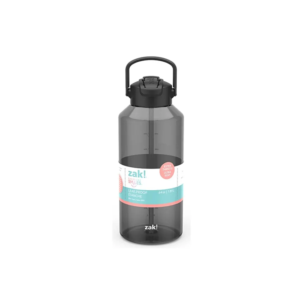 Zak! Liberty Plastic Water Bottle, 64 oz., Ebony (0015-X270)