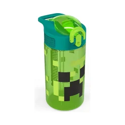 Zak! Minecraft Meadow Polypropylene Water Bottle, 16 oz., Green/Black (MICR-T120)