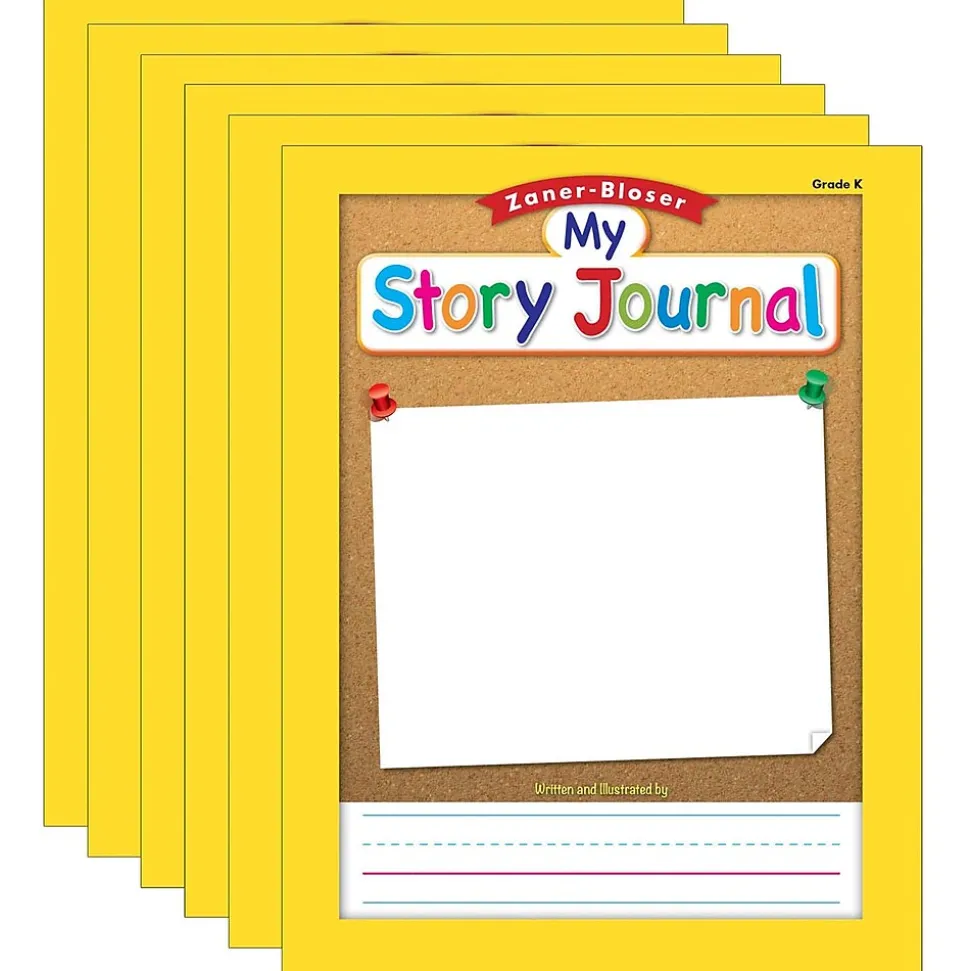 Zaner-Bloser Composition Notebooks, 8.375" x 10.875", Wide Ruled, 16 Sheets, Multicolor, 6/Bundle (ELP311843-6)