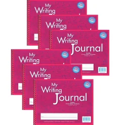 Zaner-Bloser My Writing Journal Composition Notebooks, 8" x 10.5", Primary Ruled, 50 Sheets, Pink, 6/Bundle (ELP0601-6)