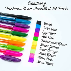 Zebra doodler'z Gel Pen, Medium Point, 1.0mm, Assorted Ink, 10 Pack (41810)