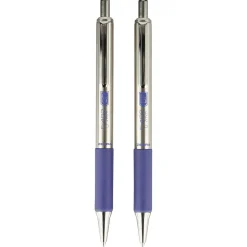 Zebra F-402 Retractable Ballpoint Pen, Fine Point, 0.7mm, Blue Ink, 2 Pack (29222)