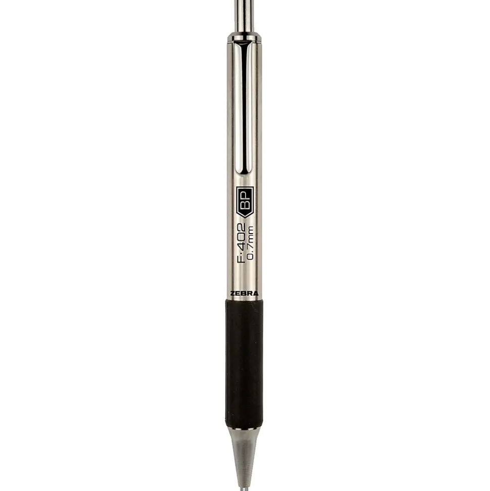 Zebra F-402 Retractable Ballpoint Pen, Fine Point, 0.7mm, Black Ink (ZEB29210)