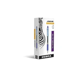 Zebra Jimnie Gel Pen, Medium Point, 0.7mm, Blue Ink, Dozen (44120)