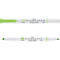 Zebra MILDLINER Double-Ended Creative Highlighter, Chisel/Bullet Tip, Green, 6/Pack (78140R)