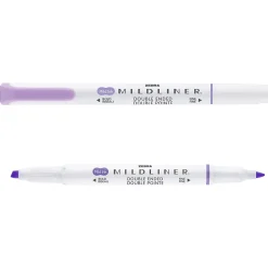 Zebra MILDLINER Double-Ended Creative Highlighter, Chisel/Bullet Tip, Violet, 6/Pack (78180R)