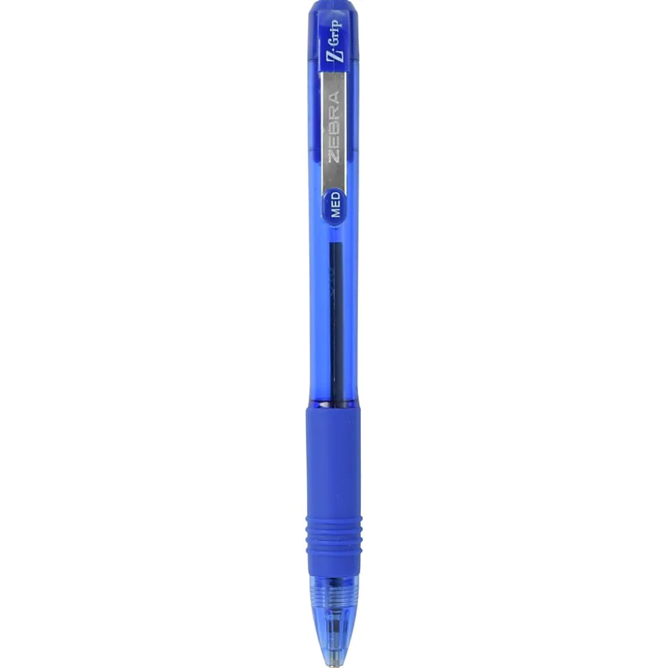 Zebra Z-Grip Retractable Ballpoint Pens, Medium Point, 1.0mm, Blue Ink, 24/Pack (ZEB12225)
