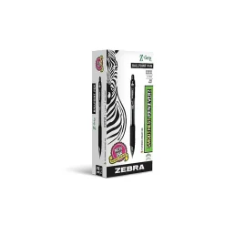 Zebra Z-Grip Retractable Ballpoint Pen, Medium Point, 1.0mm, Black Ink, Dozen (22210)